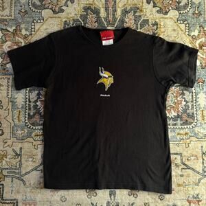 Vintage Reebok Minnesota Vikings Y2K Baby doll Top Black Logo Women's Size M